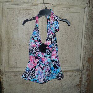 Kenneth Cole Halter Tankini Swim Top Size M (UU-29)